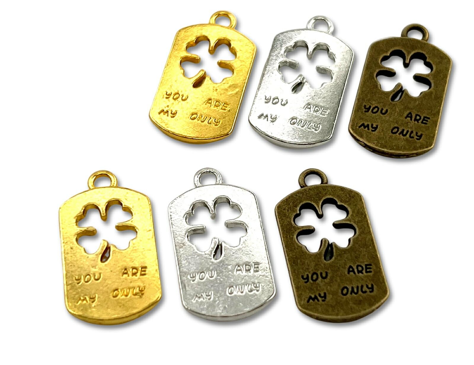 Amazon | 金属チャーム クローバー F 20個入 四つ葉 幸運 開運